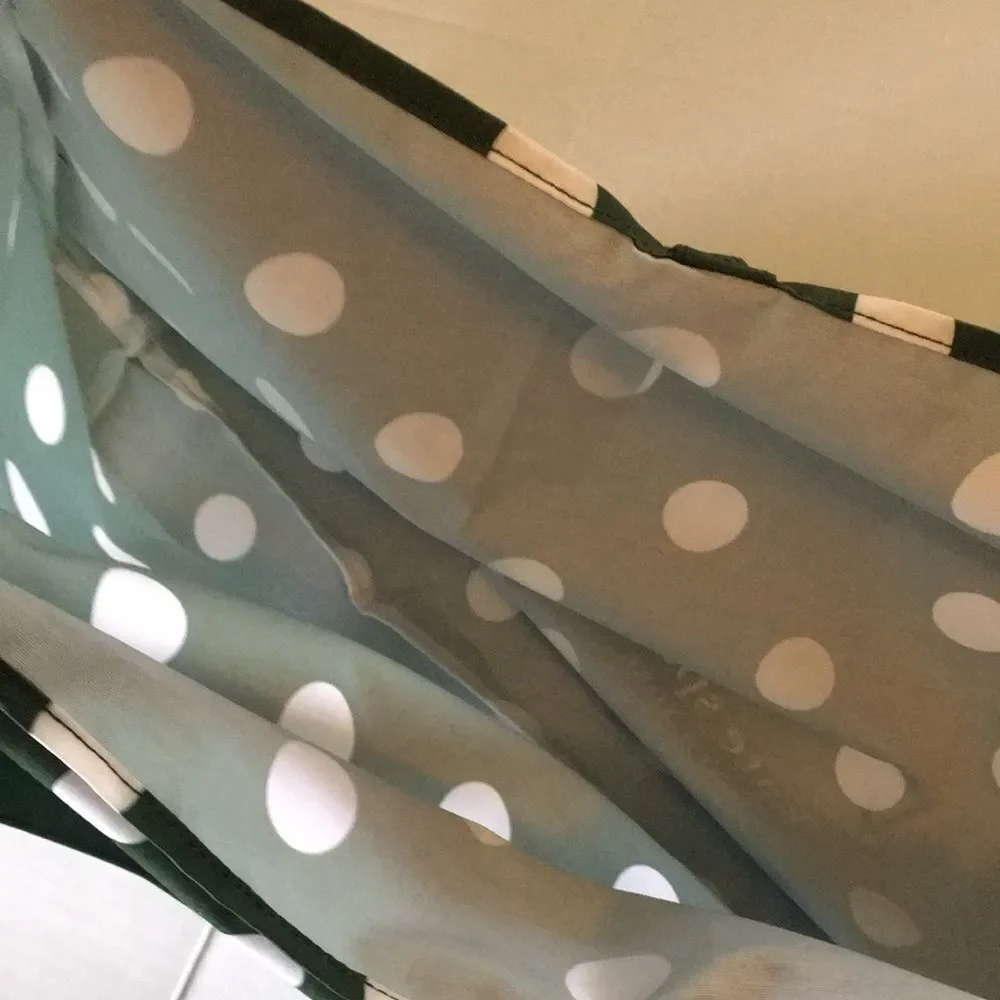 Kate Spade Large Beach Shop Toy Reusable Tote Bag Green White Polka Dot